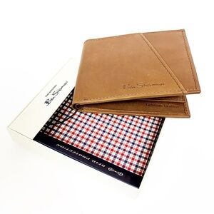 Ben Sherman Light Brown Leather RFID Wallet with Gift Box